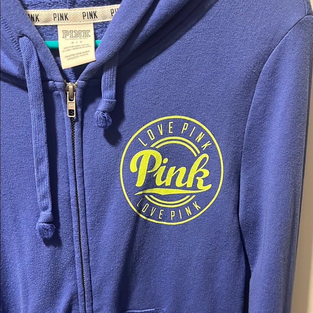 Blue Logo Zip Up Hoodie - Picture 3 of 8